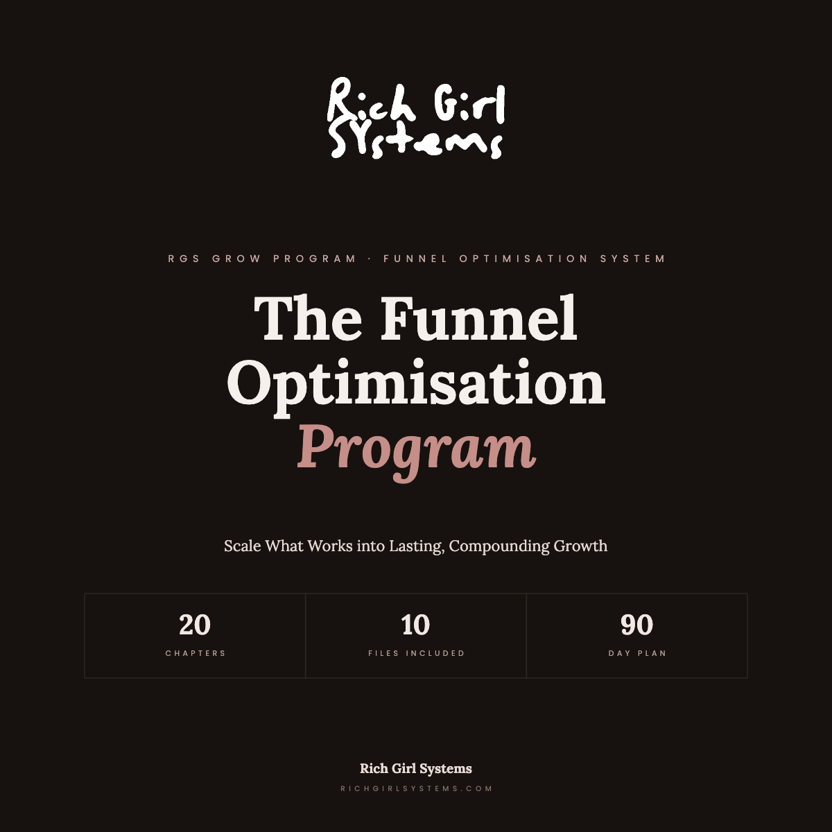 Funnel Optimisation Program - Rich Girl Systems Grow Program
