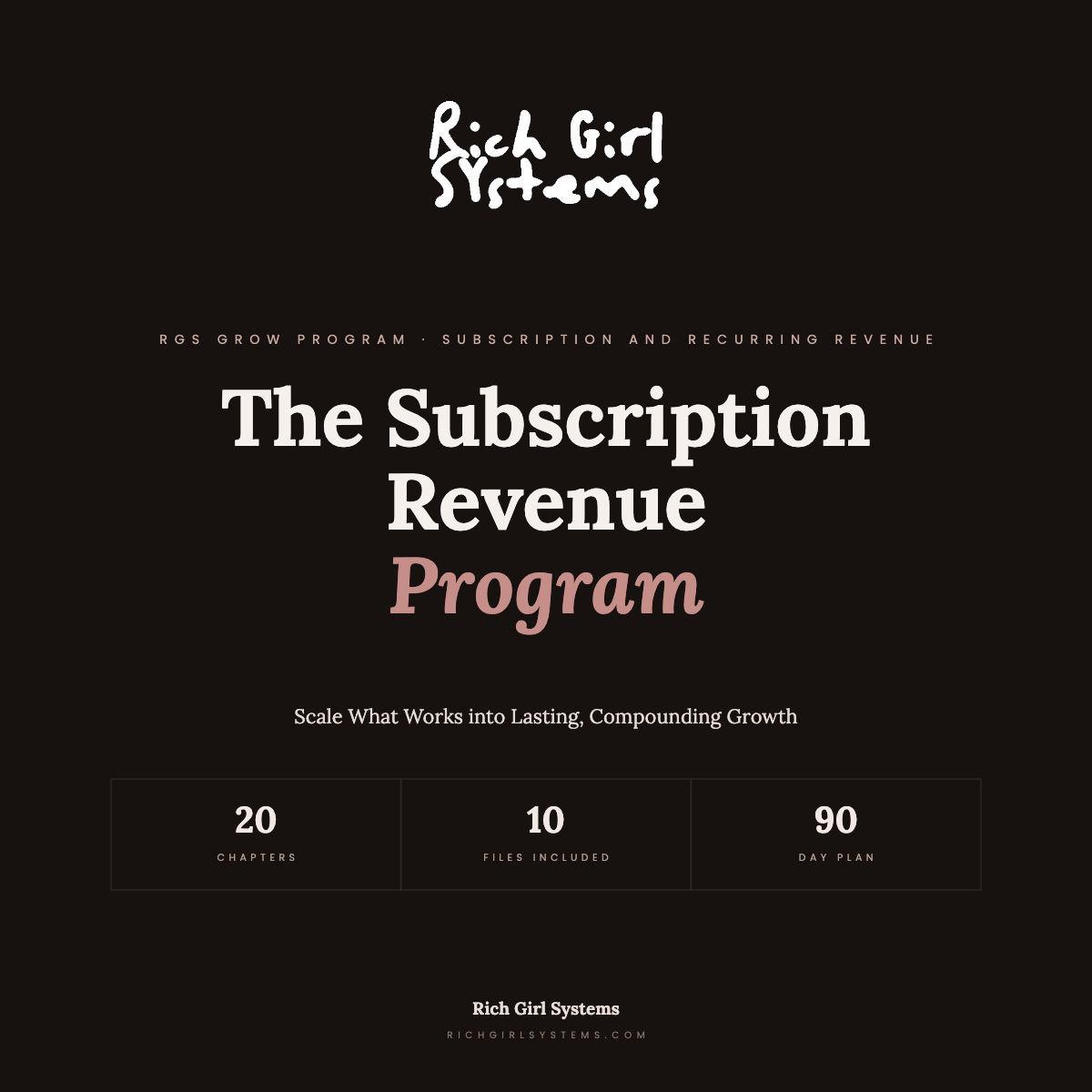 Subscription Revenue Program - Rich Girl Systems Grow Program